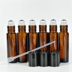 Amber stikla Roller pudeles