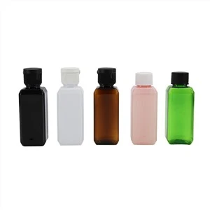 50 ml kosmētikas plastmasas kvadrātveida pudele